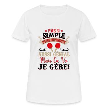 Je Suis Un Pongiste Génial - T-shirt respirant Femme - blanc - Devant - AI Model Female 172 dark (172cm)