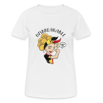 Belgian Girl Unbreakable I Belgian Heritage I - Frauen T-Shirt atmungsaktiv - Weiß - Vorne - AI Model Female 172 dark (172cm)