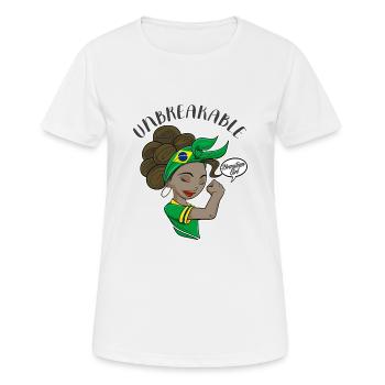 Brazilian Girl Unbreakable I Brazilian Heritage - Frauen T-Shirt atmungsaktiv - Weiß - Vorne - AI Model Female 172 dark (172cm)