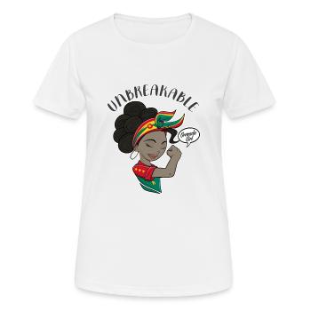 Grenada Girl Unbreakable I Grenada Heritage I - Frauen T-Shirt atmungsaktiv - Weiß - Vorne - AI Model Female 172 dark (172cm)