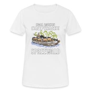EGAL WOHIN HAUPTSACHE SPREEWALD - Frauen T-Shirt atmungsaktiv - Weiß - Vorne - AI Model Female 172 dark (172cm)