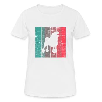 Caniche amoureux des chiens Retro vintage Idée cadeau - T-shirt respirant Femme - blanc - Devant - AI Model Female 172 dark (172cm)