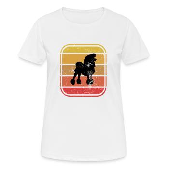 Caniche amoureux des chiens Retro vintage Idée cadeau - T-shirt respirant Femme - blanc - Devant - AI Model Female 172 dark (172cm)