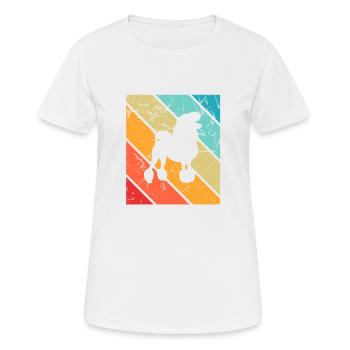 Caniche amoureux des chiens Retro vintage Idée cadeau - T-shirt respirant Femme - blanc - Devant - AI Model Female 172 dark (172cm)