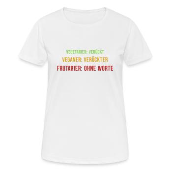 Ohne Worte I Anti Vegan Veganer Fleischfresser - Frauen T-Shirt atmungsaktiv - Weiß - Vorne - AI Model Female 172 dark (172cm)