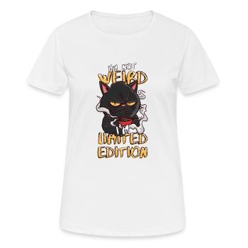 Cartoon Cat avec tasse à café - Édition limitée - T-shirt respirant Femme - blanc - Devant - AI Model Female 172 dark (172cm)