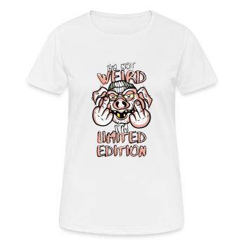 Cartoon Pig avec majeur - Édition limitée - T-shirt respirant Femme - blanc - Devant - AI Model Female 172 dark (172cm)