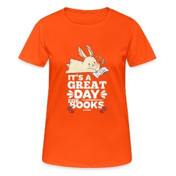 It's A Great Day For Books - Women's Breathable T-Shirt - neon orange - Front - AI Model Female 172 dark (172cm)