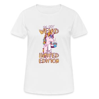 Cartoon Unicorn avec tasse à café - Édition limitée - T-shirt respirant Femme - blanc - Devant - AI Model Female 172 dark (172cm)
