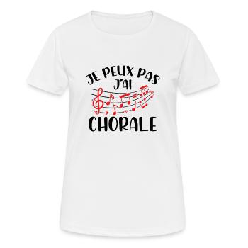 Je Peux Pas J'ai Chorale - T-shirt respirant Femme - blanc - Devant - AI Model Female 172 dark (172cm)