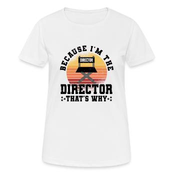 Réalisateur Cinéaste Long métrage - T-shirt respirant Femme - blanc - Devant - AI Model Female 172 dark (172cm)