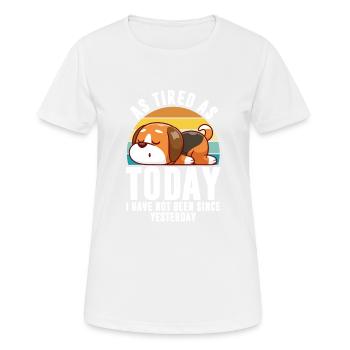 Fatigué Dictons drôles Lazy Corgi Pet Animal Dog - T-shirt respirant Femme - blanc - Devant - AI Model Female 172 dark (172cm)