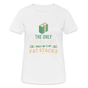 Money Wealth Prosperity funny saying - Women's Breathable T-Shirt - white - Front - AI Model Female 172 dark (172cm)