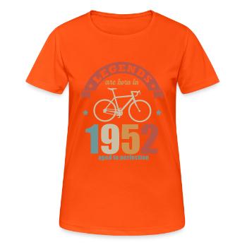 cycling bike anniversary born in 1952 70 years - Women's Breathable T-Shirt - neon orange - Front - AI Model Female 172 dark (172cm)