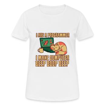 I Are A Programmer I Make Computer Beep Boop Beep - Women's Breathable T-Shirt - white - Front - AI Model Female 172 dark (172cm)