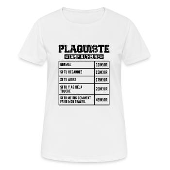 Le Tarif Horaire D'un Plaquiste - T-shirt respirant Femme - blanc - Devant - AI Model Female 172 dark (172cm)