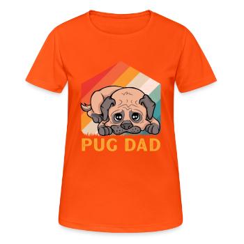 Pug Dad - Frauen T-Shirt atmungsaktiv - Neonorange - Vorne - AI Model Female 172 dark (172cm)