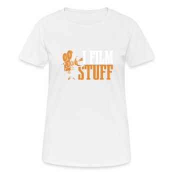 Je filme des choses pour les cinéastes - T-shirt respirant Femme - blanc - Devant - AI Model Female 172 dark (172cm)