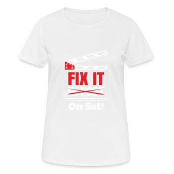 Réparez-le sur le plateau! Pour les cinéastes - T-shirt respirant Femme - blanc - Devant - AI Model Female 172 dark (172cm)