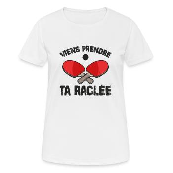 Viens Prendre Ta Raclée - T-shirt respirant Femme - blanc - Devant - AI Model Female 172 dark (172cm)