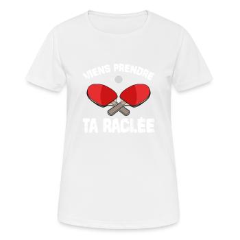 Viens Prendre Ta Raclée - T-shirt respirant Femme - blanc - Devant - AI Model Female 172 dark (172cm)