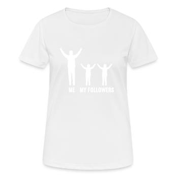 Moi et mes disciples pour les hommes fils fils fils - T-shirt respirant Femme - blanc - Devant - AI Model Female 172 dark (172cm)
