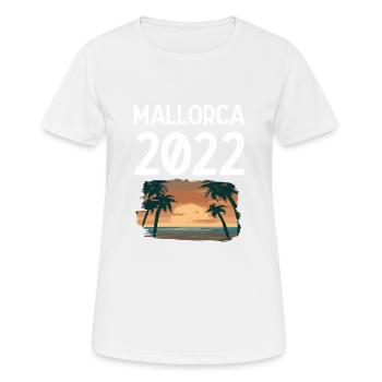 Mallorca 2022 - Frauen T-Shirt atmungsaktiv - Weiß - Vorne - AI Model Female 172 dark (172cm)
