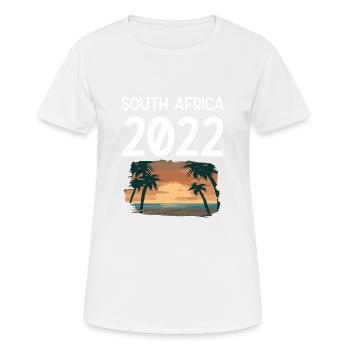 South Africa 2022 - Frauen T-Shirt atmungsaktiv - Weiß - Vorne - AI Model Female 172 dark (172cm)