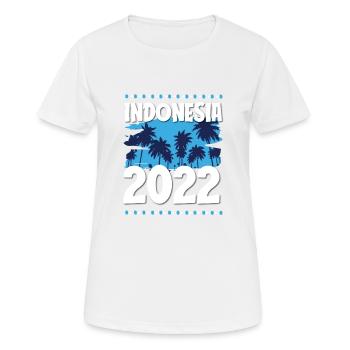 Indonesia 2022 - Frauen T-Shirt atmungsaktiv - Weiß - Vorne - AI Model Female 172 dark (172cm)