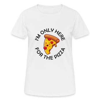 Je ne suis là que pour la pizza Drôle de pizza - T-shirt respirant Femme - blanc - Devant - AI Model Female 172 dark (172cm)