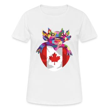Drapeau du Canada Feuille d’érable Drapeau canadien Canada - T-shirt respirant Femme - blanc - Devant - AI Model Female 172 dark (172cm)