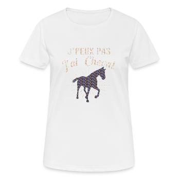Cheval Équitation Poney Anniversaire Jument Cadeau - T-shirt respirant Femme - blanc - Devant - AI Model Female 172 dark (172cm)