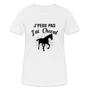 Cheval Équitation Poney Anniversaire Jument Cadeau - T-shirt respirant Femme - blanc - Devant - AI Model Female 172 dark (172cm)