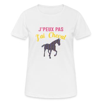 Cheval Équitation Poney Anniversaire Jument Cadeau - T-shirt respirant Femme - blanc - Devant - AI Model Female 172 dark (172cm)