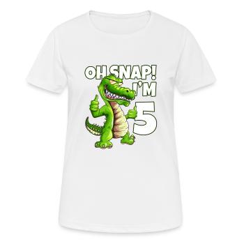 5. Birthday Kinder Design Krokodil Alligator - Frauen T-Shirt atmungsaktiv - Weiß - Vorne - AI Model Female 172 dark (172cm)