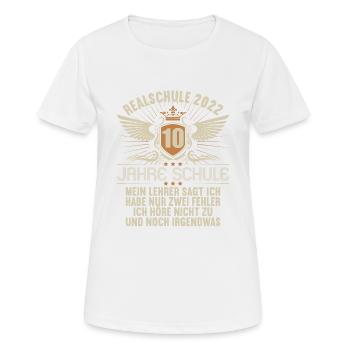Realschule bestanden Realschulabschluss 2022 - Frauen T-Shirt atmungsaktiv - Weiß - Vorne - AI Model Female 172 dark (172cm)