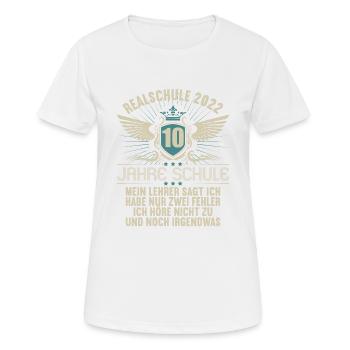Realschule bestanden Realschulabschluss 2022 - Frauen T-Shirt atmungsaktiv - Weiß - Vorne - AI Model Female 172 dark (172cm)