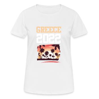 Grèce 2022 - T-shirt respirant Femme - blanc - Devant - AI Model Female 172 dark (172cm)
