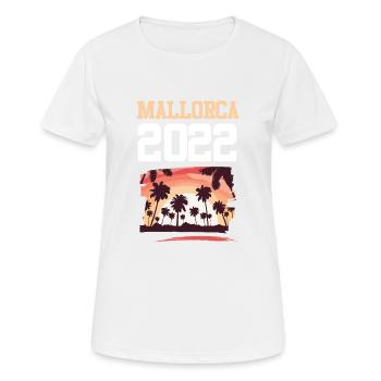 Mallorca 2022 - Frauen T-Shirt atmungsaktiv - Weiß - Vorne - AI Model Female 172 dark (172cm)