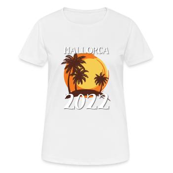 Mallorca 2022 Palmen - Frauen T-Shirt atmungsaktiv - Weiß - Vorne - AI Model Female 172 dark (172cm)