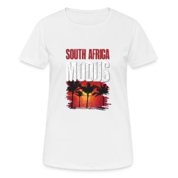 South Africa Modus - Frauen T-Shirt atmungsaktiv - Weiß - Vorne - AI Model Female 172 dark (172cm)