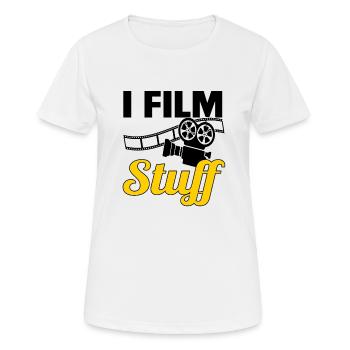 Réalisateur Cinéaste Long métrage - T-shirt respirant Femme - blanc - Devant - AI Model Female 172 dark (172cm)