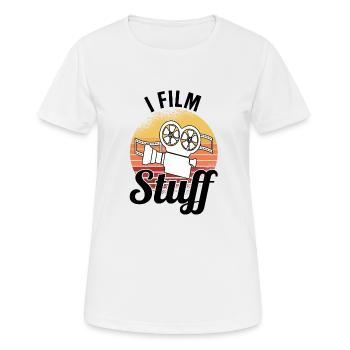 Réalisateur Cinéaste Long métrage - T-shirt respirant Femme - blanc - Devant - AI Model Female 172 dark (172cm)