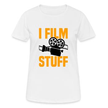 Réalisateur Cinéaste Long métrage - T-shirt respirant Femme - blanc - Devant - AI Model Female 172 dark (172cm)
