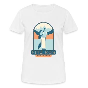 Fitz Roy Trek – Argentinien - Frauen T-Shirt atmungsaktiv - Weiß - Vorne - AI Model Female 172 dark (172cm)