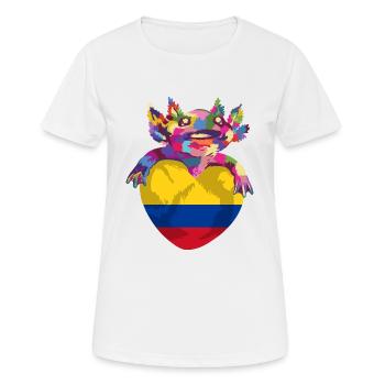 Kolumbien Flagge Vintage Kolumbianische Fahne - Frauen T-Shirt atmungsaktiv - Weiß - Vorne - AI Model Female 172 dark (172cm)