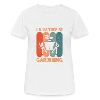 Id plutôt être jardiner - T-shirt respirant Femme - blanc - Devant - AI Model Female 172 dark (172cm)