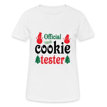 Schneemann Weihnachtskeks Tester - Frauen T-Shirt atmungsaktiv - Weiß - Vorne - AI Model Female 172 dark (172cm)