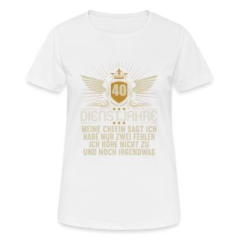 40 Jahre im Dienst 40 Jähriges Dienstjubiläum - Frauen T-Shirt atmungsaktiv - Weiß - Vorne - AI Model Female 172 dark (172cm)
