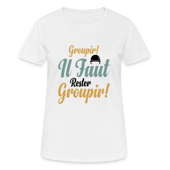 Groupir If Faut Rester Groupir - T-shirt respirant Femme - blanc - Devant - AI Model Female 172 dark (172cm)